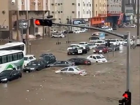 Flash floods hit Mecca following dust storm.