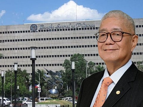 The Bangko Sentral ng Pilipinas (BSP) headquarters on Roxas Boulevard facing Manila Bay. Inset, BSP Governor Eli M. Remolona, Jr.  