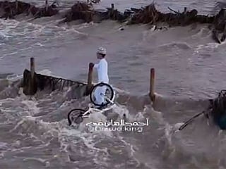 Viral video: Omani boy risks life to save bicycle in flooded streets
