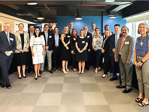 Participants at the 'UK-UAE: Opportunities, Challenges, and Future Partnerships' roundtable, moderated by Chrissi Zamora, Managing Director - Dubai at Hawksford