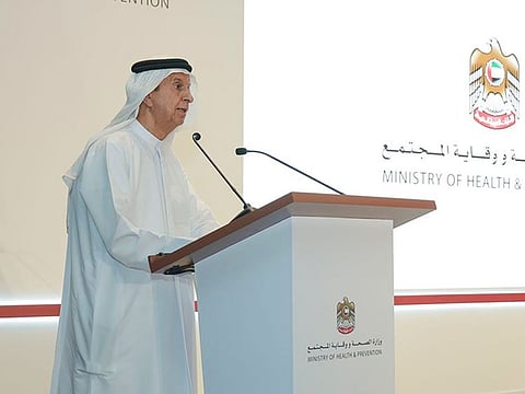 Dr Hussain Abdul Rahman Al Rand, Assistant Undersecretary for the Public Health Sector, presents the results of UAE's “Your Pulse” project. 