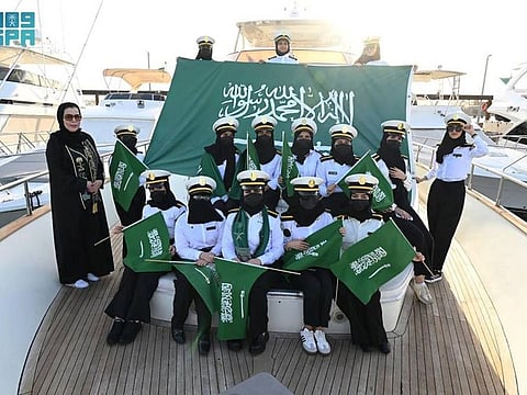 Saudi female students admitted into the College of Maritime Studies. 