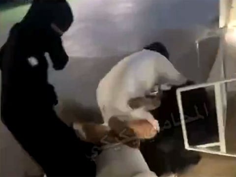 Both individuals were seen lying on the ground during the scuffle, which occurred late Thursday evening in a rare public confrontation.