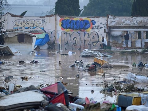 A flooded slum area is pictured in Picanya, near Valencia, eastern Spain, on October 30, 2024. 