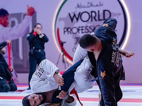 Action from the opening day of the Abu Dhabi World Amateur Jiu-Jitsu Championship that got under way on Sunday at Mubadala Arena.