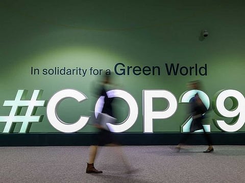 Attendees at the COP29 climate conference in Baku, Azerbaijan