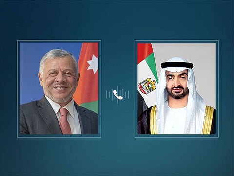 President Sheikh Mohamed bin Zayed holds call with King Abdullah II of Jordan