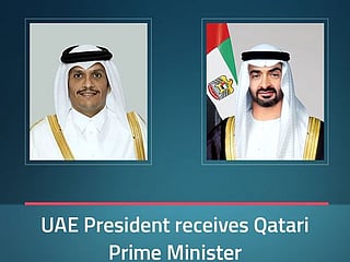 UAE President receives Qatari Prime Minister
