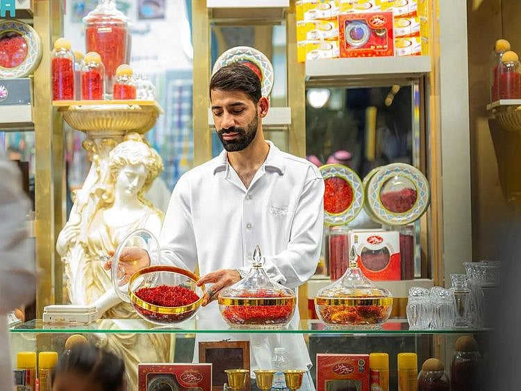 Saffron is on display at the Iran area in the Riyadh Season. 