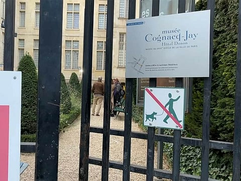 The entrance of the Cognacq-Jay museum in the touristy Marais district of central Paris. 