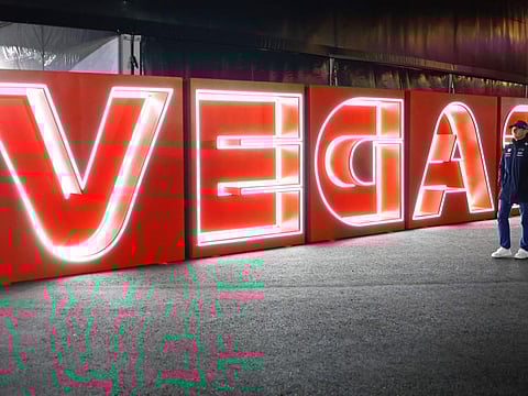 Max Verstappen of the Netherlands and Oracle Red Bull Racing walks in the Paddock during previews ahead of the F1 Grand Prix of Las Vegas at Las Vegas Strip Circuit on Wednesday.