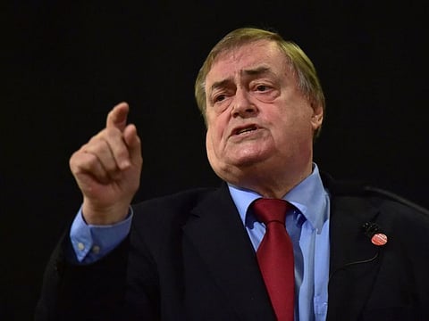 Prescott speaks at a campaign event for Andy Burnham, Labour party leadership candidate in London on August 24, 2015.  