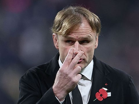 New Zealand's head coach Scott Robertson gestures during the loss to France, which he considers an undeserved loss.