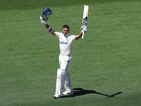 India's Yashasvi Jaiswal departs after being dismissed by Australia's Mitchell Marsh during Day 3 of the first Test match in the Border Gavaskar Trophy, at Perth Stadium.