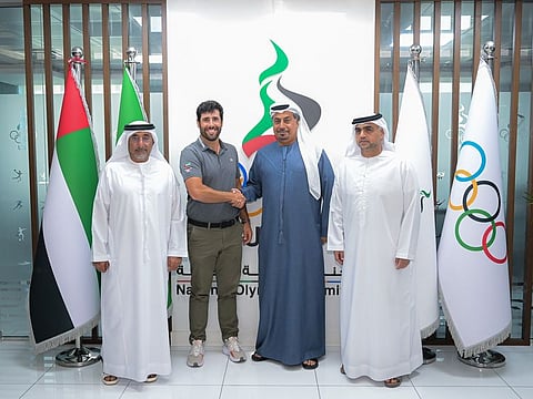 Otaegui and General Abdullah Al-Hashmi at Tuesday's press conference