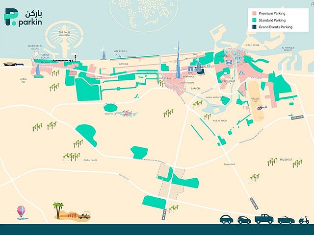 How the new Dubai parking fees will play out across major locations in the city from April.