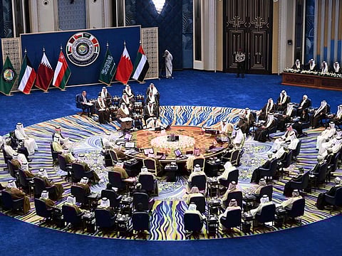 A view of the 45th Gulf Cooperation Council meeting in Kuwait City of December 1, 2024.  