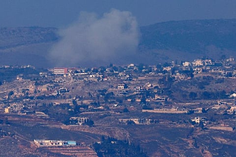 This picture taken from northern Israel along the border with southern Lebanon shows smoke billowing above the Lebanese village of Khiam during Israeli bombardment, on December 2, 2024, days into a fragile ceasefire between it and the Iran-backed Islamist group.  