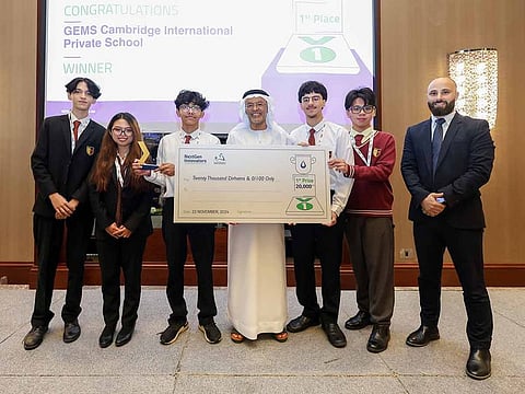  GEMS Cambridge International Private School (GCS), won the first place which offered Dh20,000, a trophy, medals, and certificates 