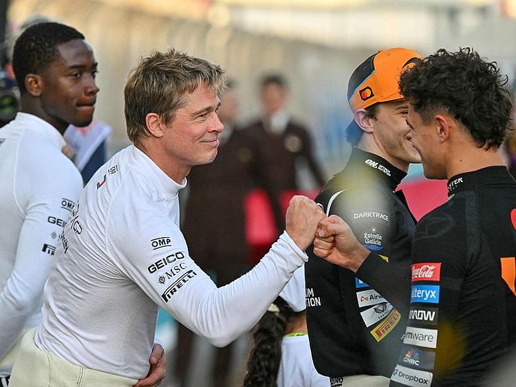 Hollywood star Brad Pitt was spotted interacting with F1 drivers in Abu Dhabi last weekend