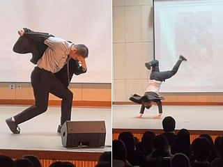South Korean professor's dance moves take the internet by storm

