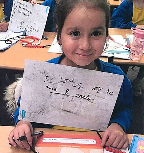 An undated handout photograph made available by Surrey Police on December 11, 2024 shows British-Pakistani girl Sara Sharif at school.  