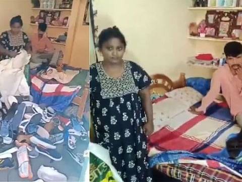 Video captures couple stockpiling branded footwear