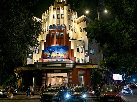 The Eros Cinema, a Unesco-designated Art Deco cinema theatre in the Cambata Building at Churchgate in Mumbai. In India's financial capital Mumbai, a towering cinema with a roofline like an ocean liner stands out, part of a remarkable Art Deco architectural heritage that campaigners say needs protection. 