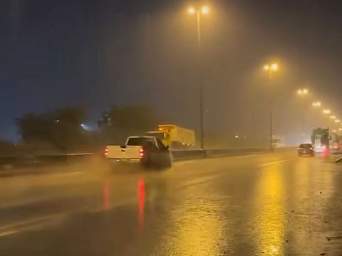 Light to moderate rain over some parts of Ras Al Khaimah yesterday evening. 