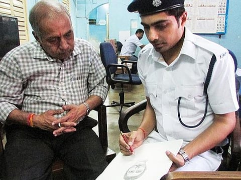 After a tough day at the office drawing criminals, Shankar likes to go home and paint to relax and unwind 