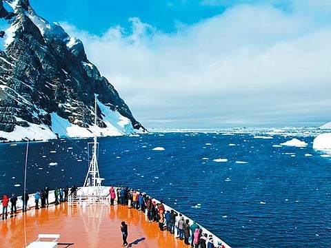 The boat set off on the 620-mile journey south from Argentina's “end of the world” port, Ushuaia 
