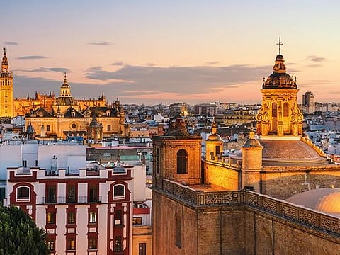 When looking at your tapas plate, look up to enjoy the skyline. This is Seville 