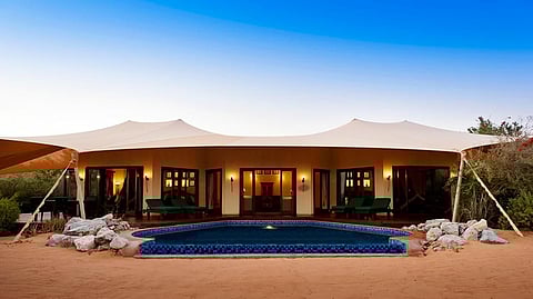 Each of Al Maha’s 42 Bedouin-inspired luxurious suites offers endless views over the desert scape 