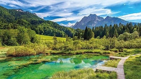 Locals say if you wash your face in Jezersko’s lake every day, you never get old 