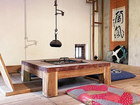 Just like in traditional Japanese homes, Irori table in Kokoro is a sacred place where tea is made and food is cooked 