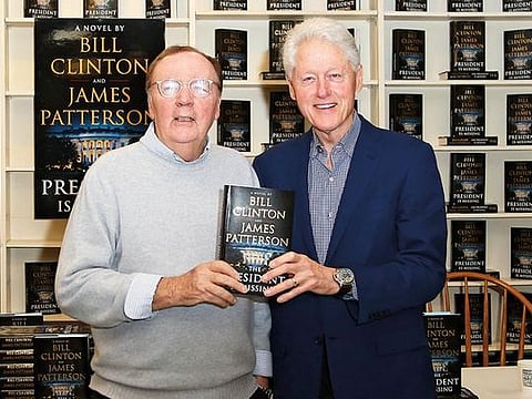 James Patterson (left) and former US President Bill Clinton at a book signing in 2018 