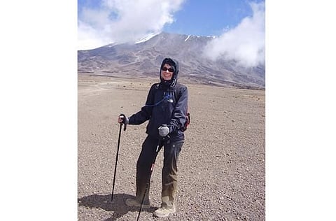 Gill Varley on the way to realising her dream of standing atop Mount Kilimanjaro. 