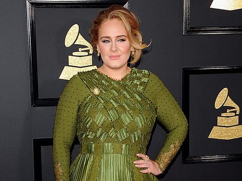 Adele at the 59th Grammy Awards in February 2017. Adele reportedly told a fan in January this year she had lost 100lb 