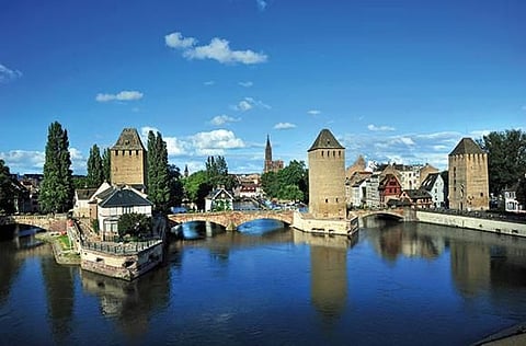 The historic quarter of Petit France in Strasbourg, a city dotted with pretty gardens. 
