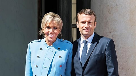 Brigitte Macron with husband Emmanuel, the French president. At 69, Brigitte continues to epitomise effortless style 