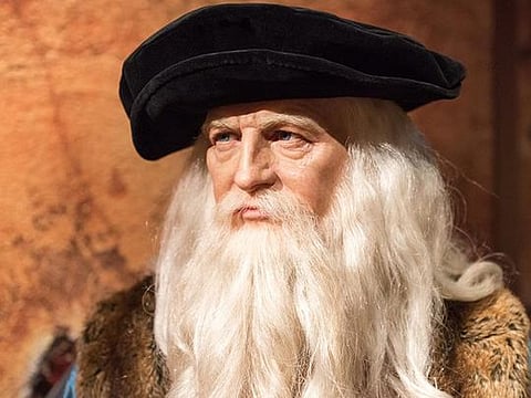 A wax figure of Leonardo Da Vinci at Madame Tussauds museum in Istanbul 