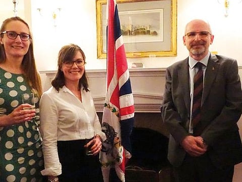 Laura Sinclair Willis (centre) became the Chief Executive of South Georgia & the South Sandwich Islands last year 
