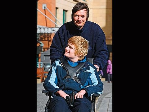 Ian’s 26-year-old son Kit is severely disabled and resides in a care facility close to the family home in Edinburgh 