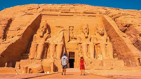 Abu Simbel is the site of two temples built by the Egyptian king Ramses II 