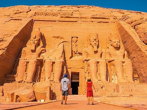 Abu Simbel is the site of two temples built by the Egyptian king Ramses II 