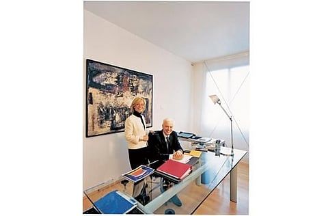 All in the family... Paolo Bertazzoni with his sister Elisabetta, who is a partner as well as a board member in the family business.
 