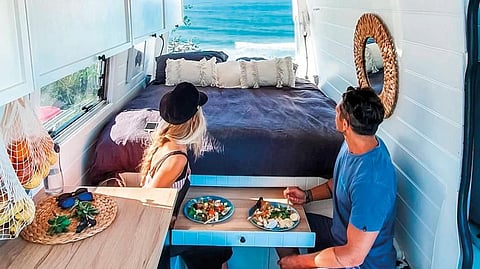 Though van life may appear extraordinarily romantic and beautiful on social media, it comes with many challenges, say the couple 