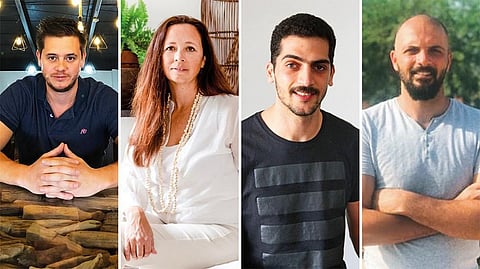 (From left) Jo England, Benjamin Swan and Mohammed and Shaban Al Huniti are proving that many of the discarded items in the UAE can be turned into beautiful furniture 