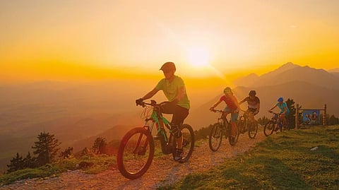 With tourists crowding Lake Bled during the summer months, a bicycle holiday helps avoid the traffic queues 