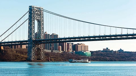The George Washington Bridge – where Route 9 leaves New Jersey. 